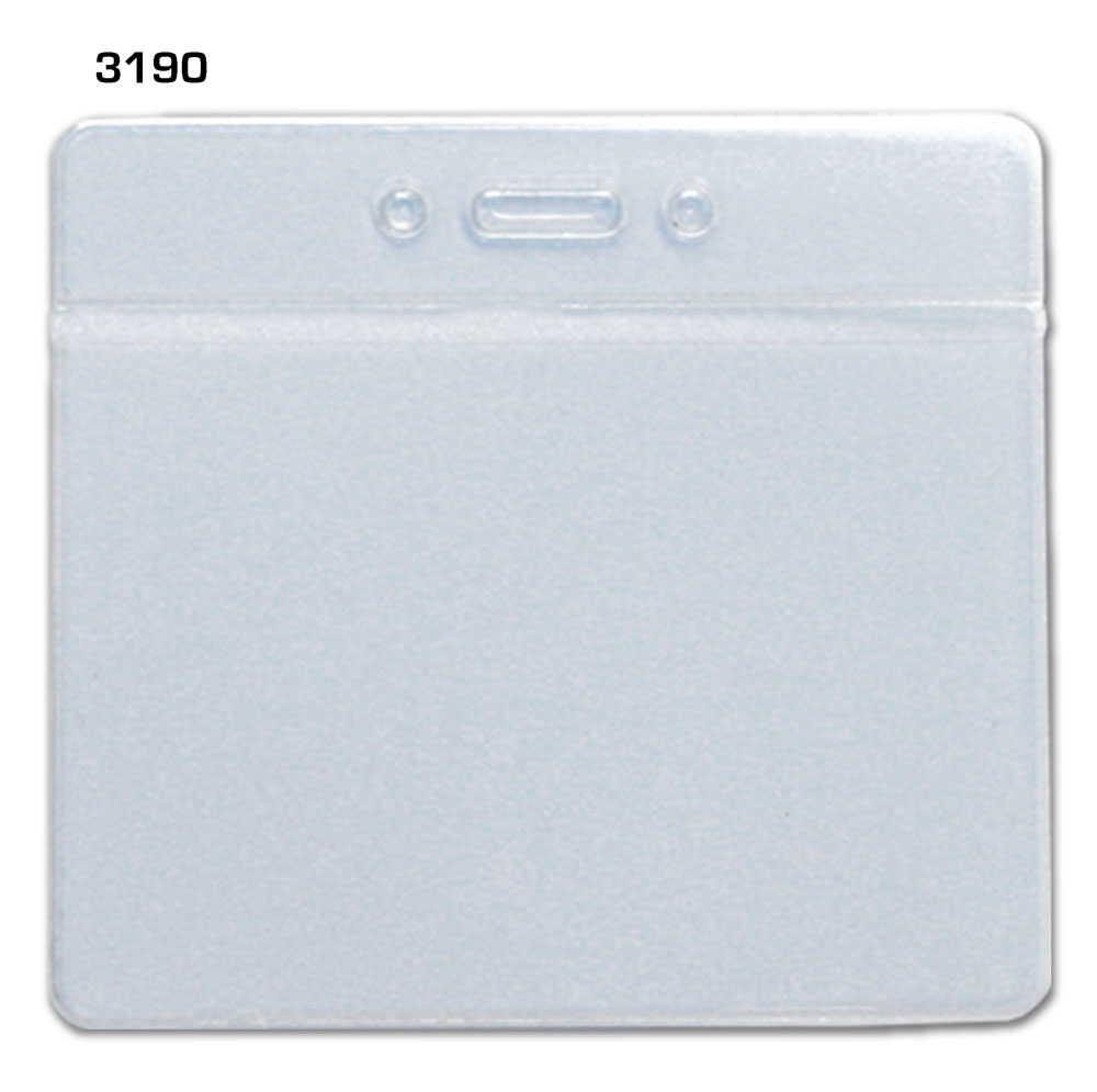 Funda identificador transparente promocional con 1 bolsillo